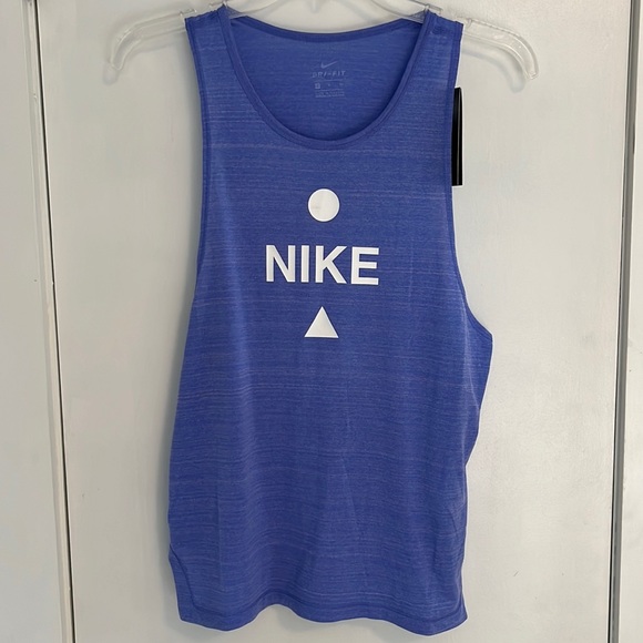 Nike Tops - Nike Heather Blue Standard Fit Dri-Fit Tank Top